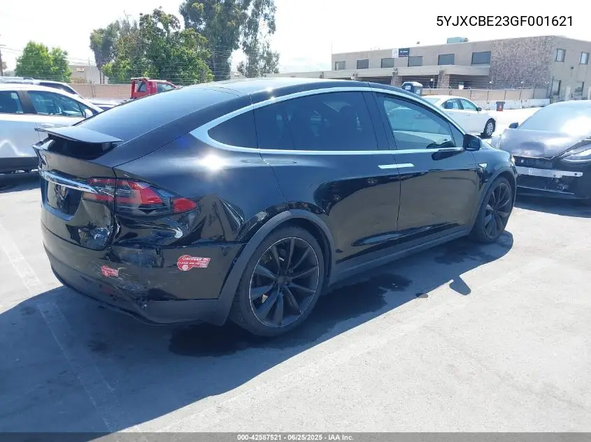 2016 Tesla Model X 60D/70D/75D/90D/P100D VIN: 5YJXCBE23GF001621 Lot: 42587521