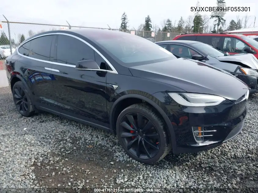 2017 Tesla Model X P100D VIN: 5YJXCBE49HF055301 Lot: 41751215