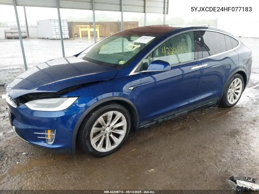 2017 Tesla Model X 100D/75D/90D VIN: 5YJXCDE24HF077183 Lot: 42206713