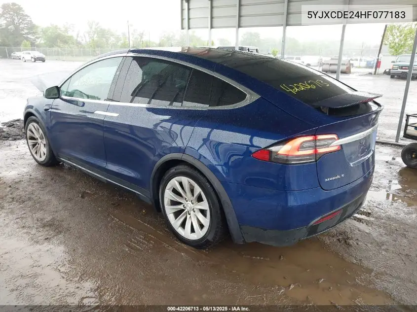2017 Tesla Model X 100D/75D/90D VIN: 5YJXCDE24HF077183 Lot: 42206713