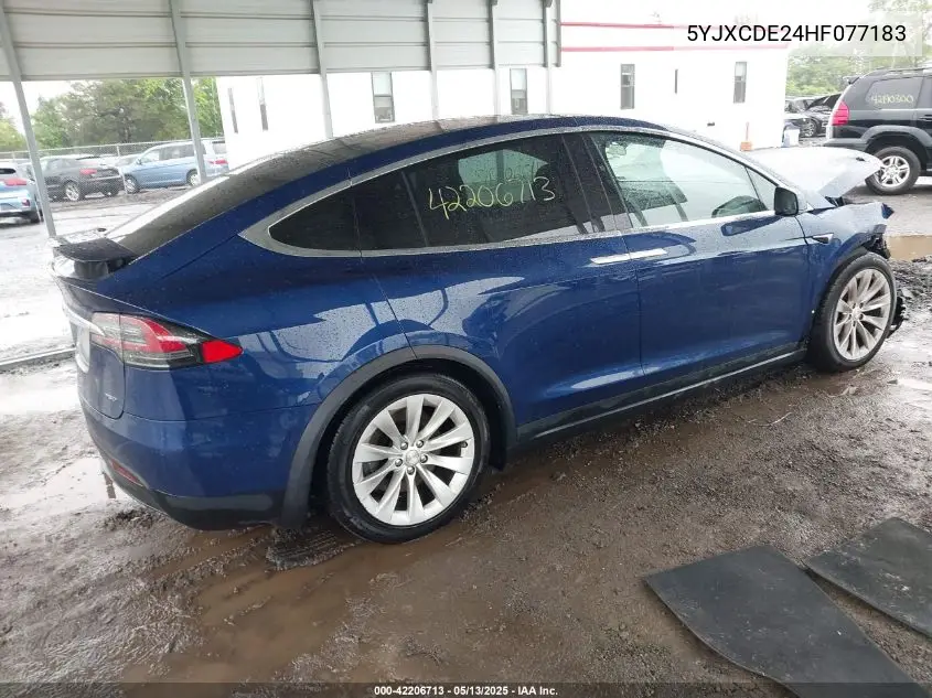 2017 Tesla Model X 100D/75D/90D VIN: 5YJXCDE24HF077183 Lot: 42206713