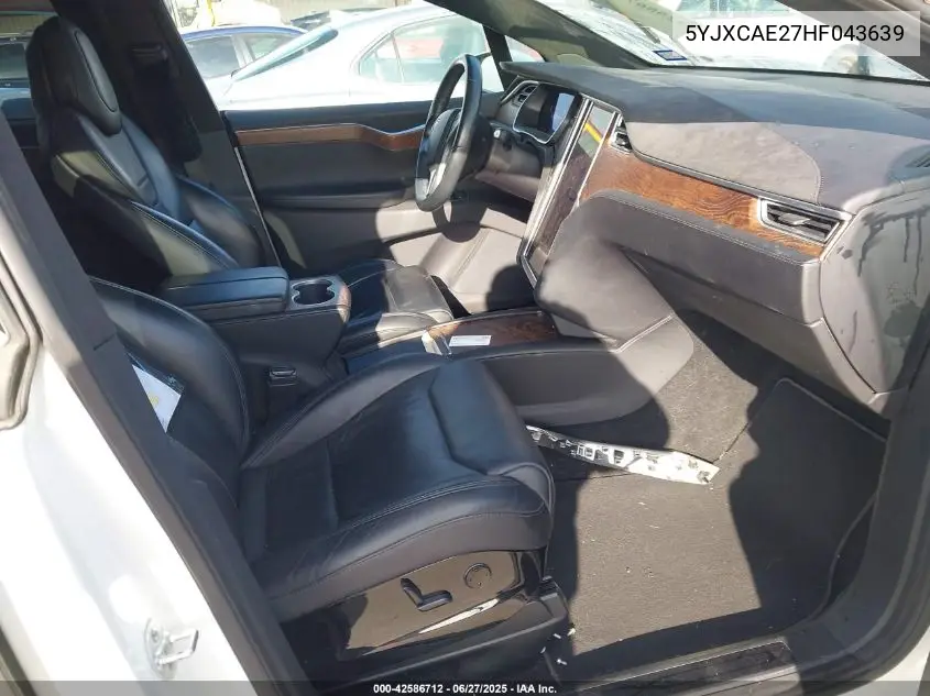 2017 Tesla Model X 100D/75D/90D VIN: 5YJXCAE27HF043639 Lot: 42586712