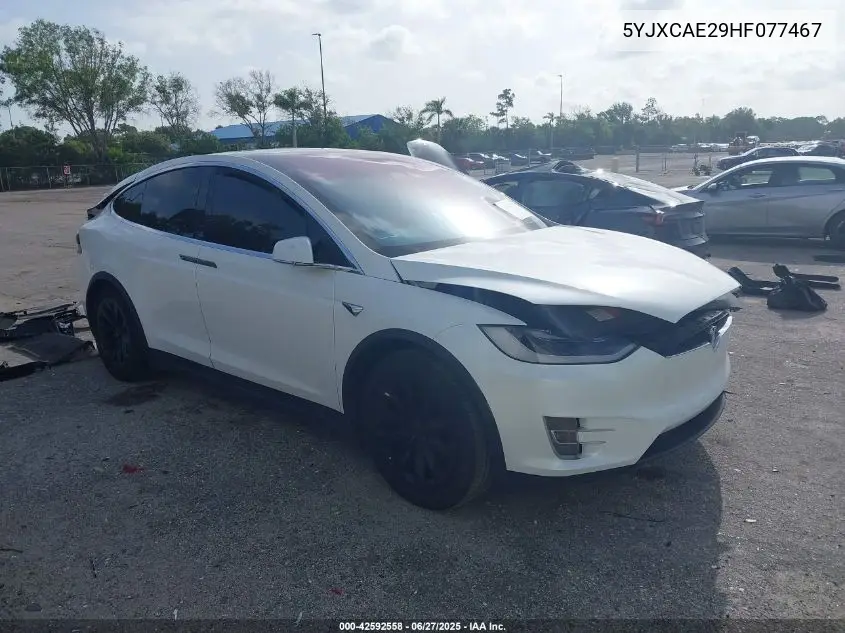 2017 Tesla Model X 100D/75D/90D VIN: 5YJXCAE29HF077467 Lot: 42592558
