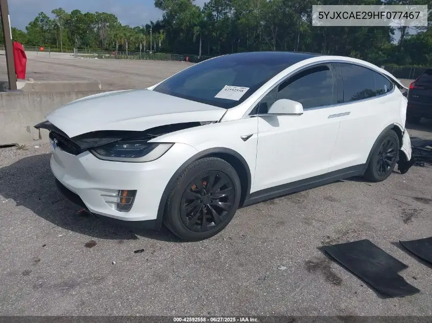 2017 Tesla Model X 100D/75D/90D VIN: 5YJXCAE29HF077467 Lot: 42592558