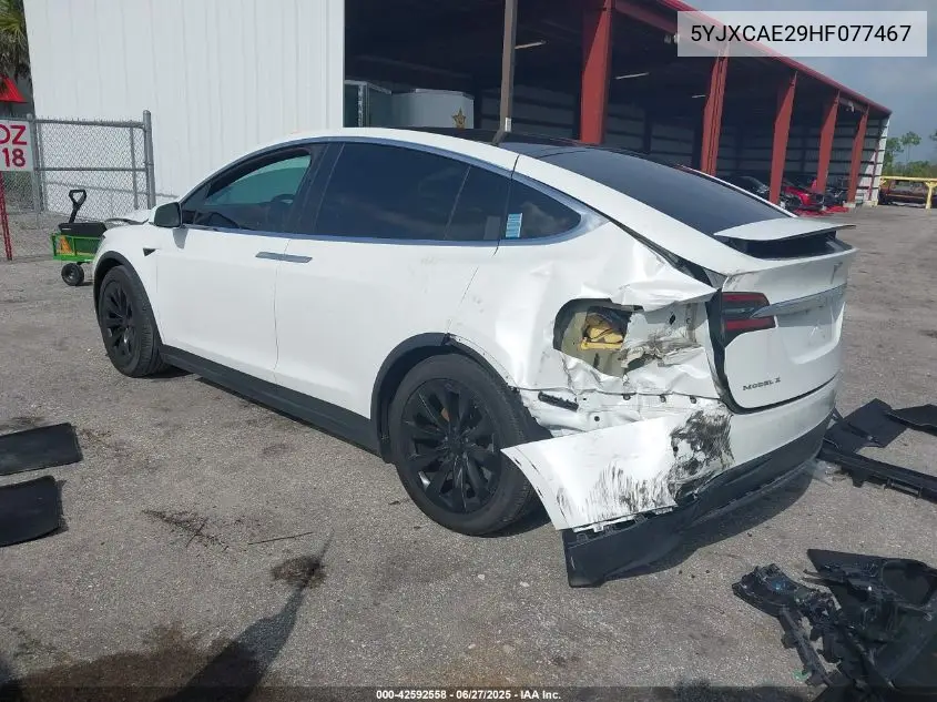 2017 Tesla Model X 100D/75D/90D VIN: 5YJXCAE29HF077467 Lot: 42592558