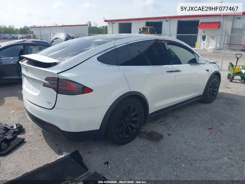 2017 Tesla Model X 100D/75D/90D VIN: 5YJXCAE29HF077467 Lot: 42592558
