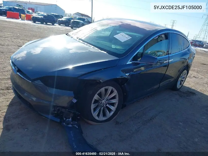 2018 Tesla Model X 100D/75D/P100D VIN: 5YJXCDE25JF105000 Lot: 41635450