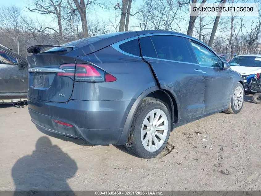 2018 Tesla Model X 100D/75D/P100D VIN: 5YJXCDE25JF105000 Lot: 41635450