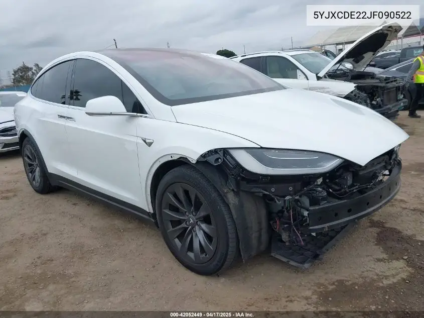 2018 Tesla Model X 100D/75D/P100D VIN: 5YJXCDE22JF090522 Lot: 42052449