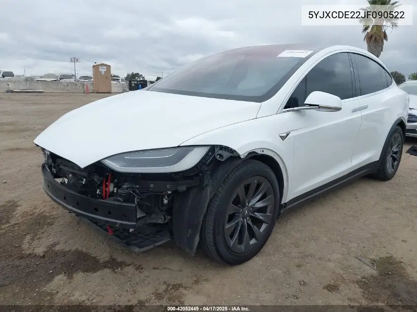 2018 Tesla Model X 100D/75D/P100D VIN: 5YJXCDE22JF090522 Lot: 42052449