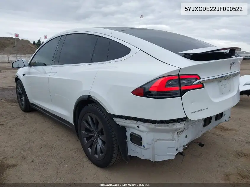 2018 Tesla Model X 100D/75D/P100D VIN: 5YJXCDE22JF090522 Lot: 42052449