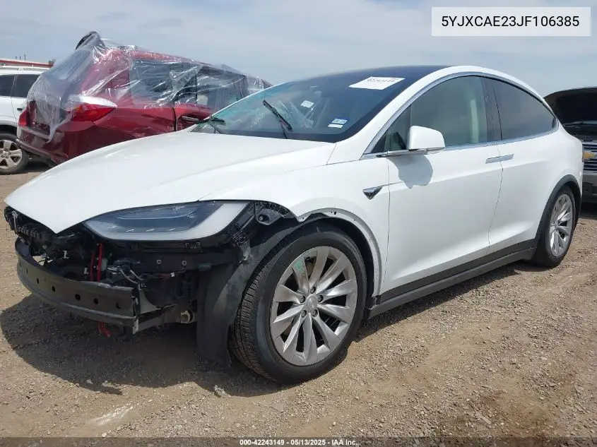 2018 Tesla Model X 100D/75D/P100D VIN: 5YJXCAE23JF106385 Lot: 42243149