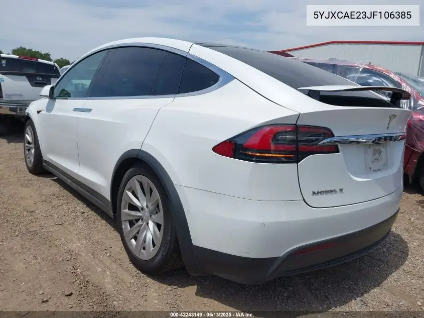 2018 Tesla Model X 100D/75D/P100D VIN: 5YJXCAE23JF106385 Lot: 42243149