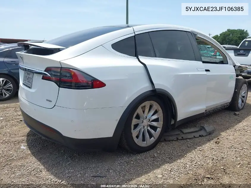 2018 Tesla Model X 100D/75D/P100D VIN: 5YJXCAE23JF106385 Lot: 42243149