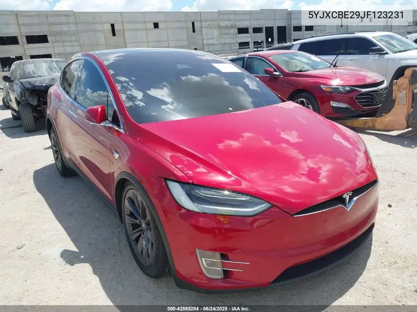 2018 Tesla Model X 100D/75D/P100D VIN: 5YJXCBE29JF123231 Lot: 42565204