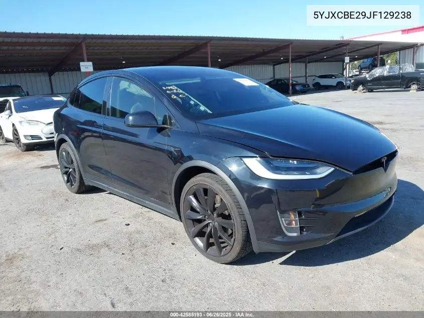 2018 Tesla Model X 100D/75D/P100D VIN: 5YJXCBE29JF129238 Lot: 42585193