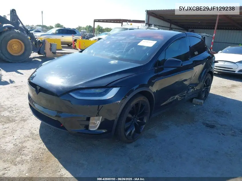 2018 Tesla Model X 100D/75D/P100D VIN: 5YJXCBE29JF129238 Lot: 42585193