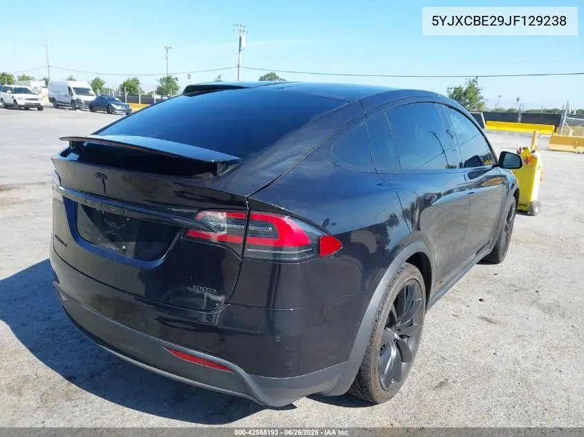 2018 Tesla Model X 100D/75D/P100D VIN: 5YJXCBE29JF129238 Lot: 42585193