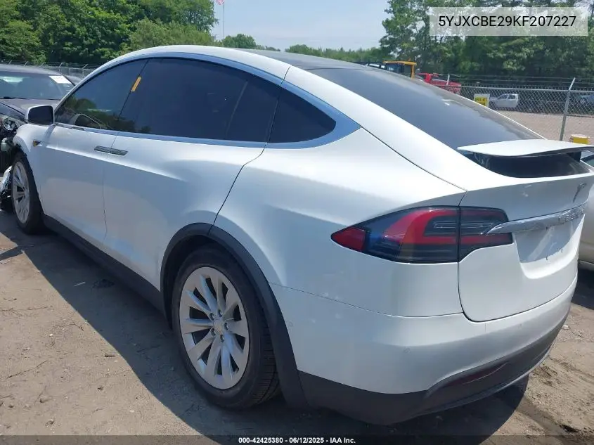 2019 Tesla Model X 100D/75D/Long Range VIN: 5YJXCBE29KF207227 Lot: 42425380