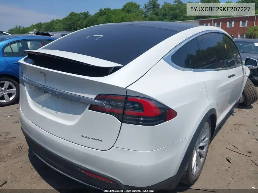 2019 Tesla Model X 100D/75D/Long Range VIN: 5YJXCBE29KF207227 Lot: 42425380