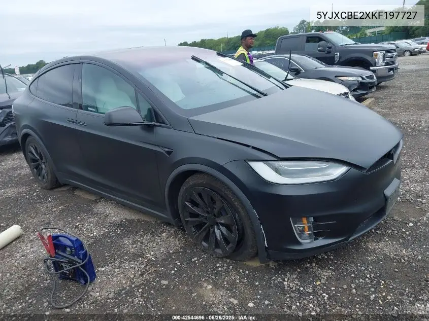 2019 Tesla Model X 100D/75D/Long Range VIN: 5YJXCBE2XKF197727 Lot: 42544696