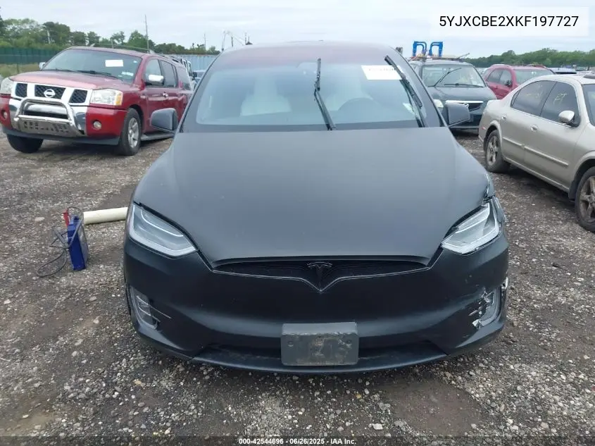 2019 Tesla Model X 100D/75D/Long Range VIN: 5YJXCBE2XKF197727 Lot: 42544696