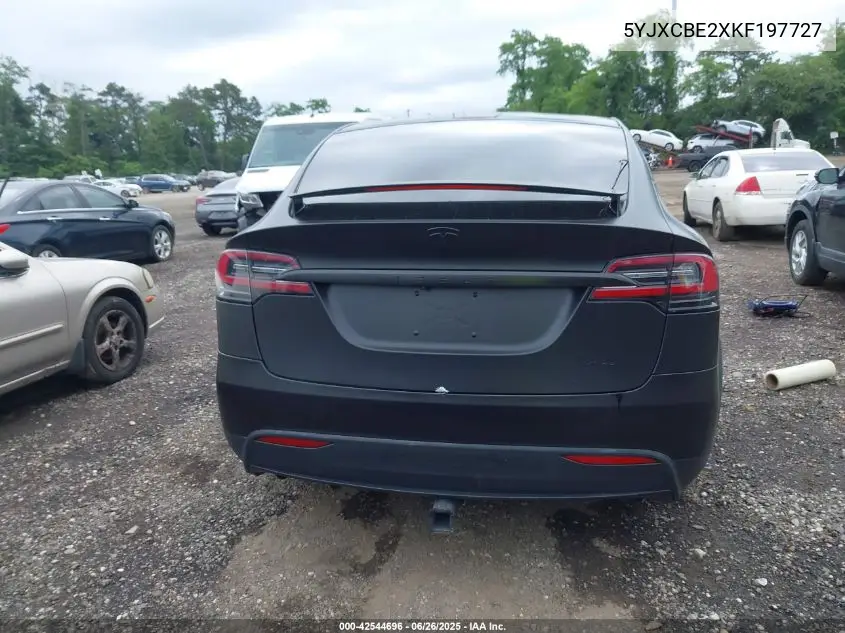 2019 Tesla Model X 100D/75D/Long Range VIN: 5YJXCBE2XKF197727 Lot: 42544696