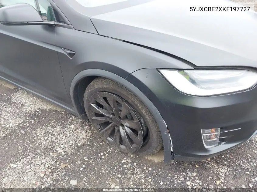 2019 Tesla Model X 100D/75D/Long Range VIN: 5YJXCBE2XKF197727 Lot: 42544696