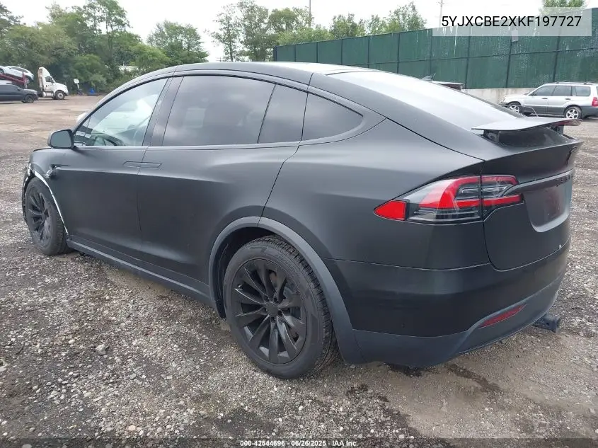 2019 Tesla Model X 100D/75D/Long Range VIN: 5YJXCBE2XKF197727 Lot: 42544696