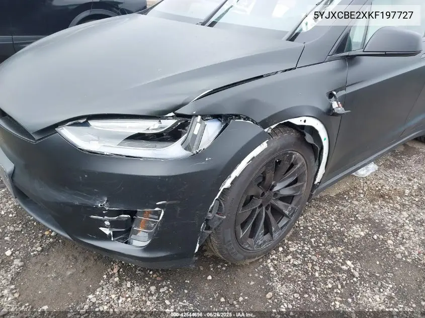 2019 Tesla Model X 100D/75D/Long Range VIN: 5YJXCBE2XKF197727 Lot: 42544696