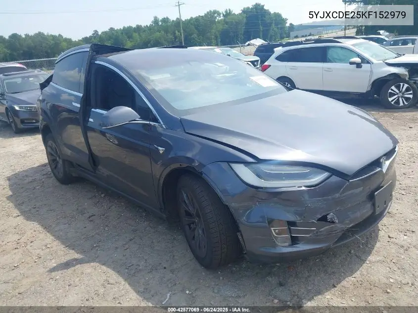 2019 Tesla Model X 100D/75D/Long Range/Standard Range VIN: 5YJXCDE25KF152979 Lot: 42577069