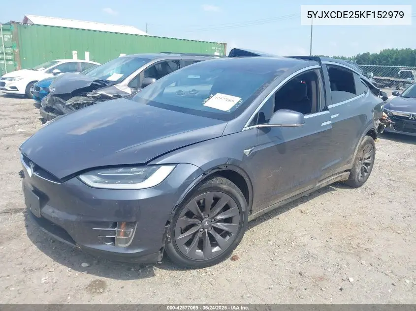 2019 Tesla Model X 100D/75D/Long Range/Standard Range VIN: 5YJXCDE25KF152979 Lot: 42577069