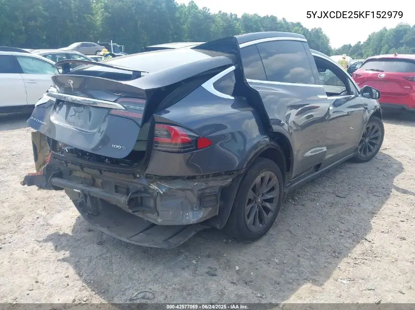 2019 Tesla Model X 100D/75D/Long Range/Standard Range VIN: 5YJXCDE25KF152979 Lot: 42577069