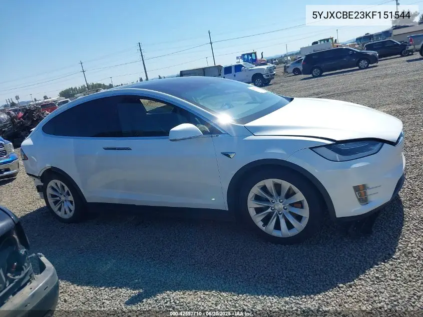 2019 Tesla Model X 100D/75D/Long Range VIN: 5YJXCBE23KF151544 Lot: 42597710