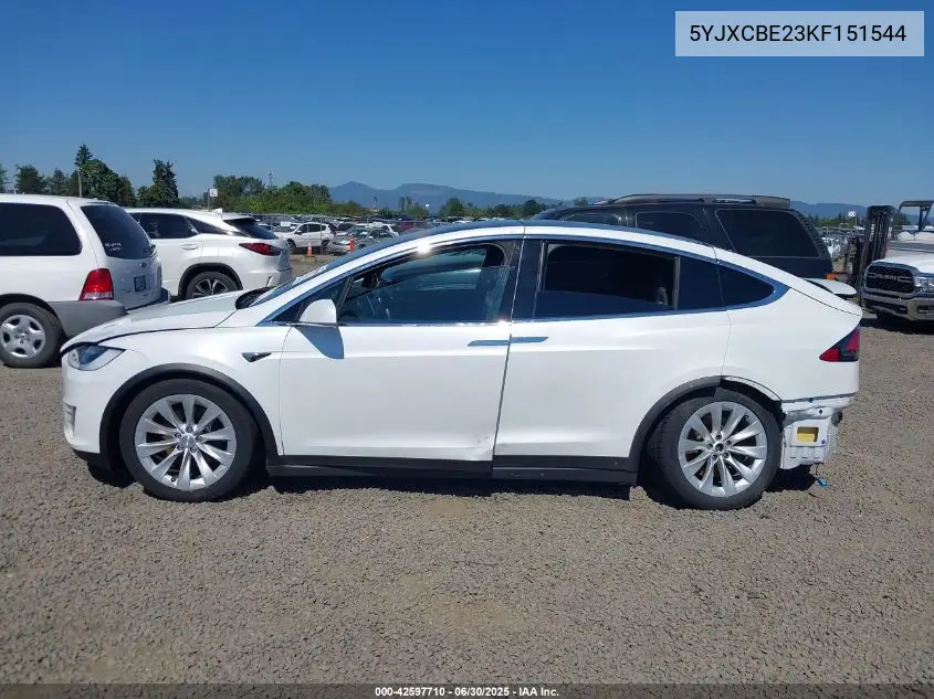 2019 Tesla Model X 100D/75D/Long Range VIN: 5YJXCBE23KF151544 Lot: 42597710