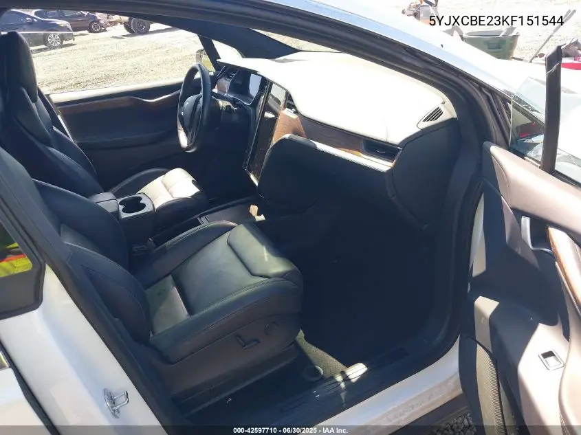 2019 Tesla Model X 100D/75D/Long Range VIN: 5YJXCBE23KF151544 Lot: 42597710