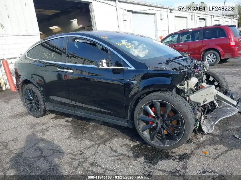 2020 Tesla Model X Performance Dual Motor All-Wheel Drive VIN: 5YJXCAE41LF248223 Lot: 41845168