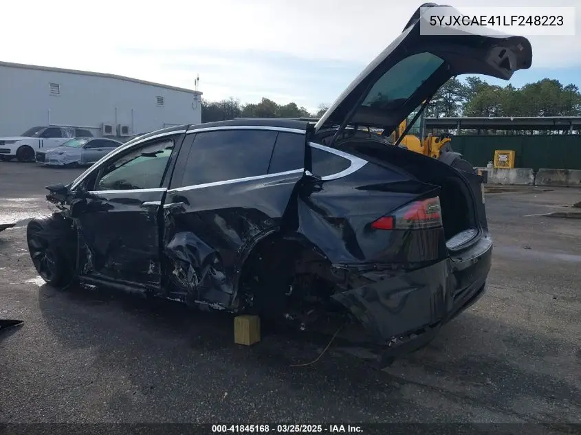 2020 Tesla Model X Performance Dual Motor All-Wheel Drive VIN: 5YJXCAE41LF248223 Lot: 41845168
