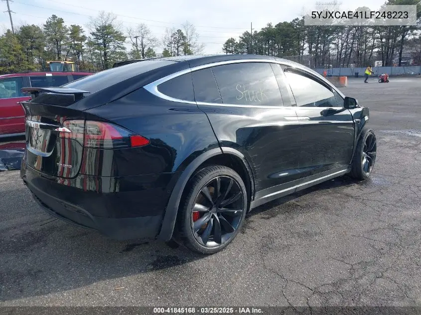 2020 Tesla Model X Performance Dual Motor All-Wheel Drive VIN: 5YJXCAE41LF248223 Lot: 41845168