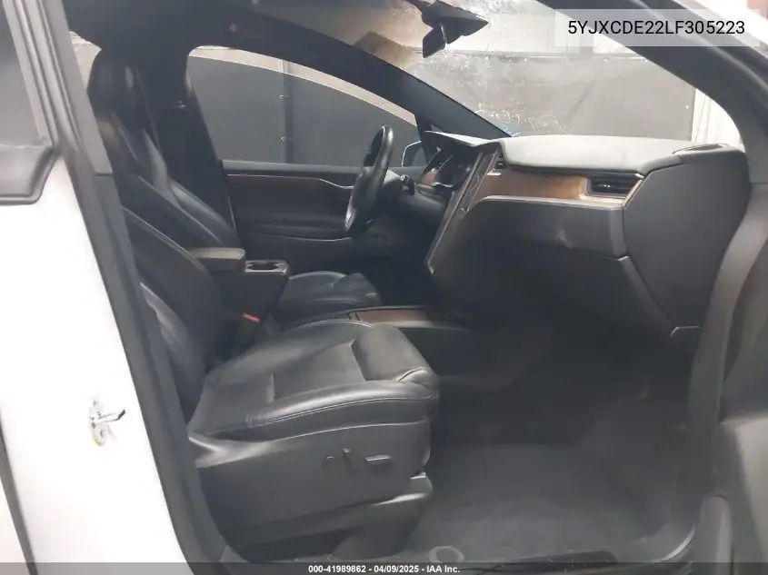 2020 Tesla Model X VIN: 5YJXCDE22LF305223 Lot: 41989862