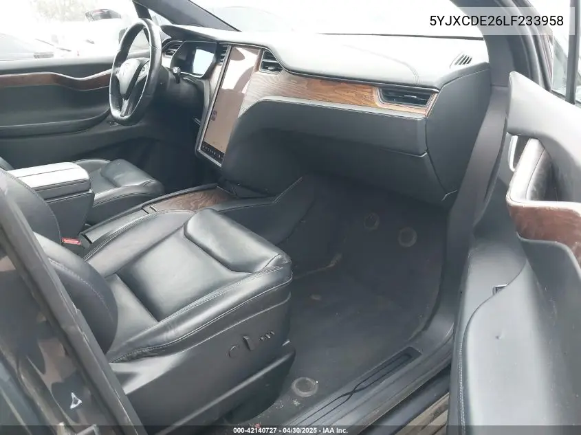 2020 Tesla Model X Long Range Dual Motor All-Wheel Drive/Long Range Plus Dual Motor All-Wheel Drive VIN: 5YJXCDE26LF233958 Lot: 42140727