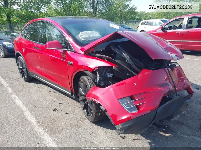 2020 Tesla Model X Long Range Dual Motor All-Wheel Drive/Long Range Plus Dual Motor All-Wheel Drive VIN: 5YJXCDE22LF266391 Lot: 42189790