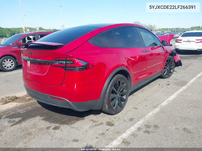 2020 Tesla Model X Long Range Dual Motor All-Wheel Drive/Long Range Plus Dual Motor All-Wheel Drive VIN: 5YJXCDE22LF266391 Lot: 42189790