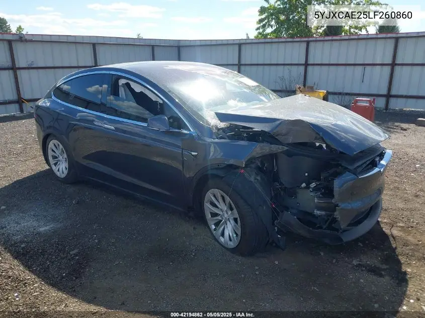 2020 Tesla Model X Long Range Dual Motor All-Wheel Drive/Long Range Plus Dual Motor All-Wheel Drive VIN: 5YJXCAE25LF260860 Lot: 42194862