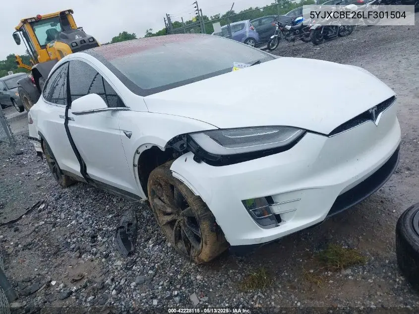 2020 Tesla Model X Long Range Dual Motor All-Wheel Drive/Long Range Plus Dual Motor All-Wheel Drive VIN: 5YJXCBE26LF301504 Lot: 42228115