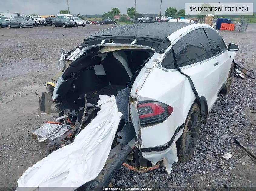 2020 Tesla Model X Long Range Dual Motor All-Wheel Drive/Long Range Plus Dual Motor All-Wheel Drive VIN: 5YJXCBE26LF301504 Lot: 42228115