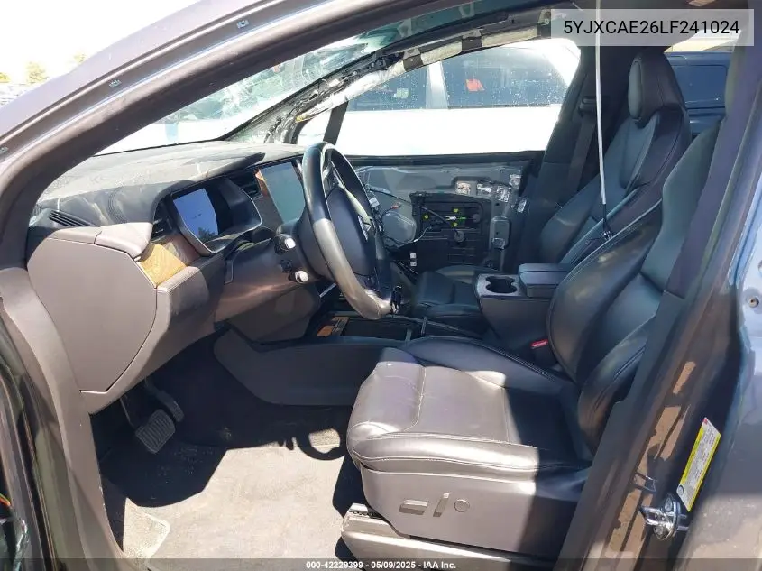 2020 Tesla Model X Long Range Dual Motor All-Wheel Drive/Long Range Plus Dual Motor All-Wheel Drive VIN: 5YJXCAE26LF241024 Lot: 42229399