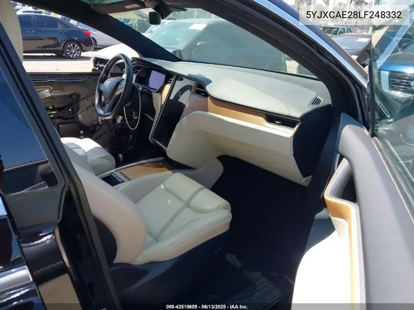 2020 Tesla Model X Long Range Dual Motor All-Wheel Drive/Long Range Plus Dual Motor All-Wheel Drive VIN: 5YJXCAE28LF248332 Lot: 42510609