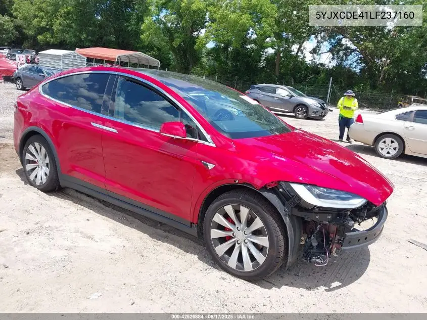 2020 Tesla Model X Performance Dual Motor All-Wheel Drive VIN: 5YJXCDE41LF237160 Lot: 42526884