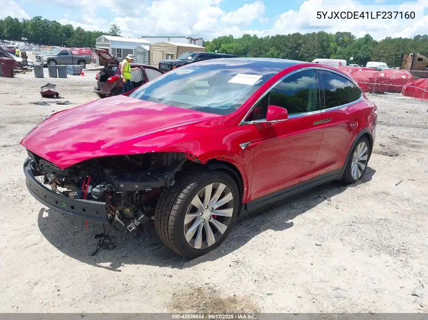 2020 Tesla Model X Performance Dual Motor All-Wheel Drive VIN: 5YJXCDE41LF237160 Lot: 42526884